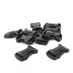 10pcs Black Plastic Side Release Buckle for 2.5cm Width Strap Band