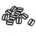 Webbing 25/32 Black Hard Plastic Slide Rectangle Buckle 10 Pcs